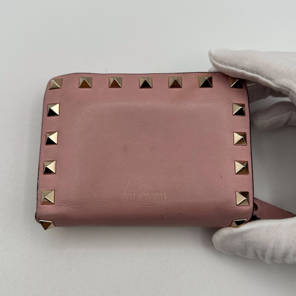 Valentino Pink Wallet with Gold Studs